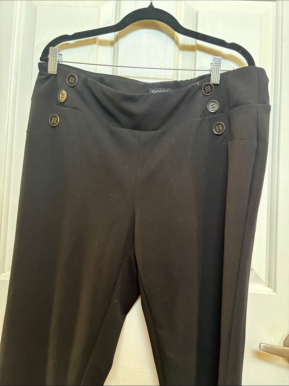 Soho Black Tailored Pants with Clean Waistband
